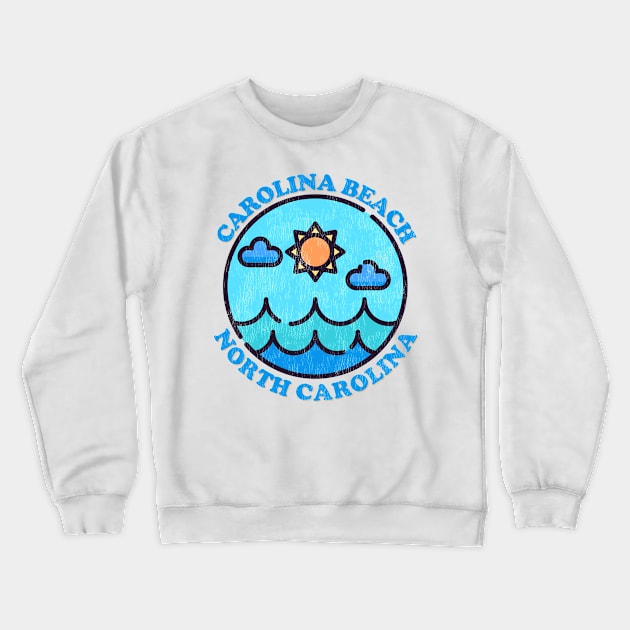 Carolina Beach, NC Summertime Vacationing Ocean Skyline Crewneck Sweatshirt by Contentarama